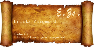 Erlitz Zsigmond névjegykártya